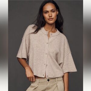 NWT Anthropologie Goldie Crew-Neck Cashmere Cardigan Sweater